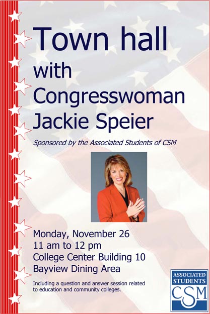 Town hall with Congresswoman Jackie Speier Town hall with Congresswoman Jackie Speier