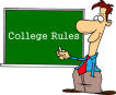 Cartoon Teacher in front of Chalk Board