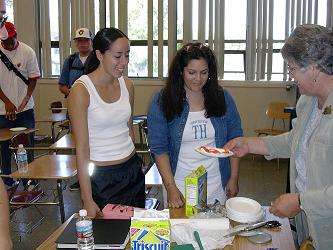Classroom party, being served