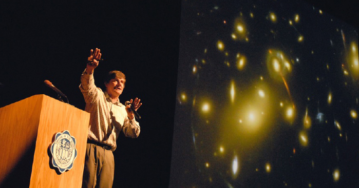 University of California, Berkeley astrophysicist Alexei Filippenko gives the keynote address on “Dark Energy and the Runaway Universe” at CSM Family Science Day in 2011