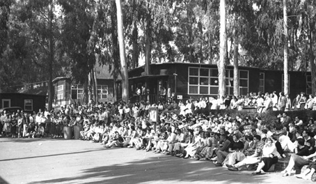 tudent rally at Coyote Point, probably in the 1950s