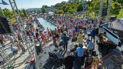 Crowd from behind the stage